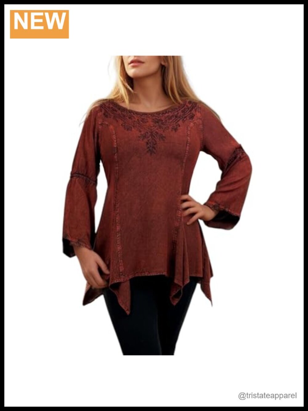 Boho Embroidered Long Sleeve Blouse Women Floral Vintage